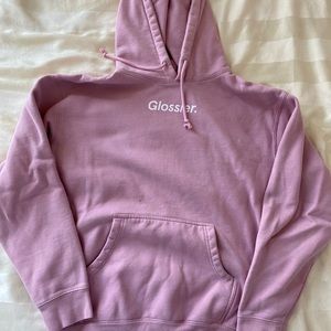 glossier pink hoodie
